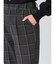 チェック柄 タックテーパードパンツ