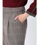 チェック柄 タックテーパードパンツ