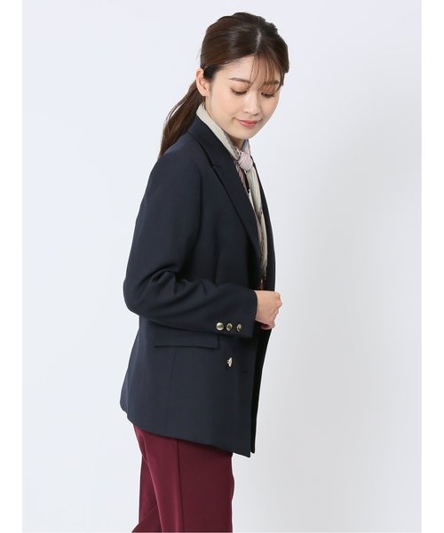 ラナテック メランジツイル ダブルジャケット 紺｜エムエフ