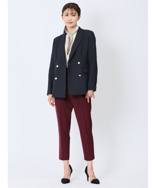 ラナテック メランジツイル ダブルジャケット 紺｜エムエフ