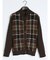 配色チェック柄 ドンキーネックニットアウター