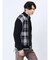 配色チェック柄 ドンキーネックニットアウター