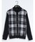 配色チェック柄 ドンキーネックニットアウター