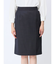 ウール混インディゴ調 タイトスカート(セットアップ可能)