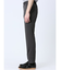 デニム調 スリムフィット ノータックパンツ 黒(セットアップ可能)