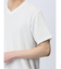 タックストライプ フェイクVネック半袖Tシャツ