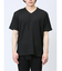 タックストライプ フェイクVネック半袖Tシャツ