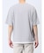 梨地 レイヤード風 クルーネック半袖Tシャツ