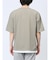 梨地 レイヤード風 クルーネック半袖Tシャツ
