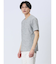 メッシュ 転写プリントフェイクVネック半袖Tシャツ