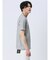 メッシュ 転写プリントフェイクVネック半袖Tシャツ