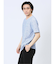 メッシュ 転写プリントフェイクVネック半袖Tシャツ