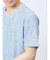 メッシュ 転写プリントフェイクVネック半袖Tシャツ