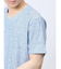 メッシュ 転写プリントフェイクVネック半袖Tシャツ