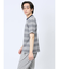 ポップコーンボーダー フェイククルーネック半袖Tシャツ