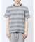 ポップコーンボーダー フェイククルーネック半袖Tシャツ