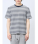 ポップコーンボーダー フェイククルーネック半袖Tシャツ
