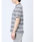 ポップコーンボーダー フェイククルーネック半袖Tシャツ