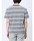 ポップコーンボーダー フェイククルーネック半袖Tシャツ