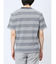 ポップコーンボーダー フェイククルーネック半袖Tシャツ