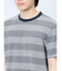 ポップコーンボーダー フェイククルーネック半袖Tシャツ
