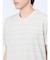 メッシュボーダー フェイクVネック半袖Tシャツ
