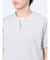 メランジジャージー フェイクキーネック半袖Tシャツ