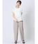 ストレッチ ボタン付き ワイドパンツ