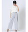 ストレッチ ボタン付き ワイドパンツ