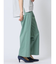 ストレッチ ボタン付き ワイドパンツ
