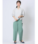 ストレッチ ボタン付き ワイドパンツ