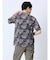 エンボスワッフル リーフ柄クルーネック半袖Tシャツ