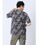 エンボスワッフル リーフ柄クルーネック半袖Tシャツ
