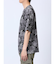 エンボスワッフル リーフ柄クルーネック半袖Tシャツ