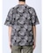 エンボスワッフル リーフ柄クルーネック半袖Tシャツ