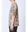 エンボスワッフル リーフ柄クルーネック半袖Tシャツ