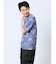 エンボスワッフル リーフ柄クルーネック半袖Tシャツ