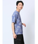 エンボスワッフル リーフ柄クルーネック半袖Tシャツ