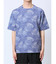 エンボスワッフル リーフ柄クルーネック半袖Tシャツ