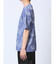 エンボスワッフル リーフ柄クルーネック半袖Tシャツ