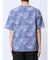 エンボスワッフル リーフ柄クルーネック半袖Tシャツ