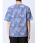 エンボスワッフル リーフ柄クルーネック半袖Tシャツ