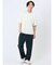 千鳥ジャガード フェイクVネック半袖Tシャツ