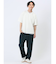 千鳥ジャガード フェイクVネック半袖Tシャツ
