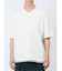 千鳥ジャガード フェイクVネック半袖Tシャツ