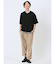 千鳥ジャガード フェイクVネック半袖Tシャツ