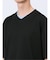 千鳥ジャガード フェイクVネック半袖Tシャツ