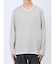メランジジャガード フェイクVネック長袖Tシャツ