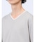 メランジジャガード フェイクVネック長袖Tシャツ