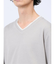 メランジジャガード フェイクVネック長袖Tシャツ